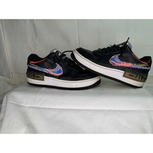 Nike Air Force 1 Shadow Pixel Black Total Orange CV8480-001 Womens Size 8.5